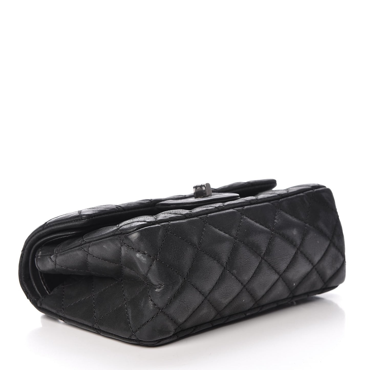 Iridescent Calfskin Quilted 2.55 Reissue 224 Flap Black