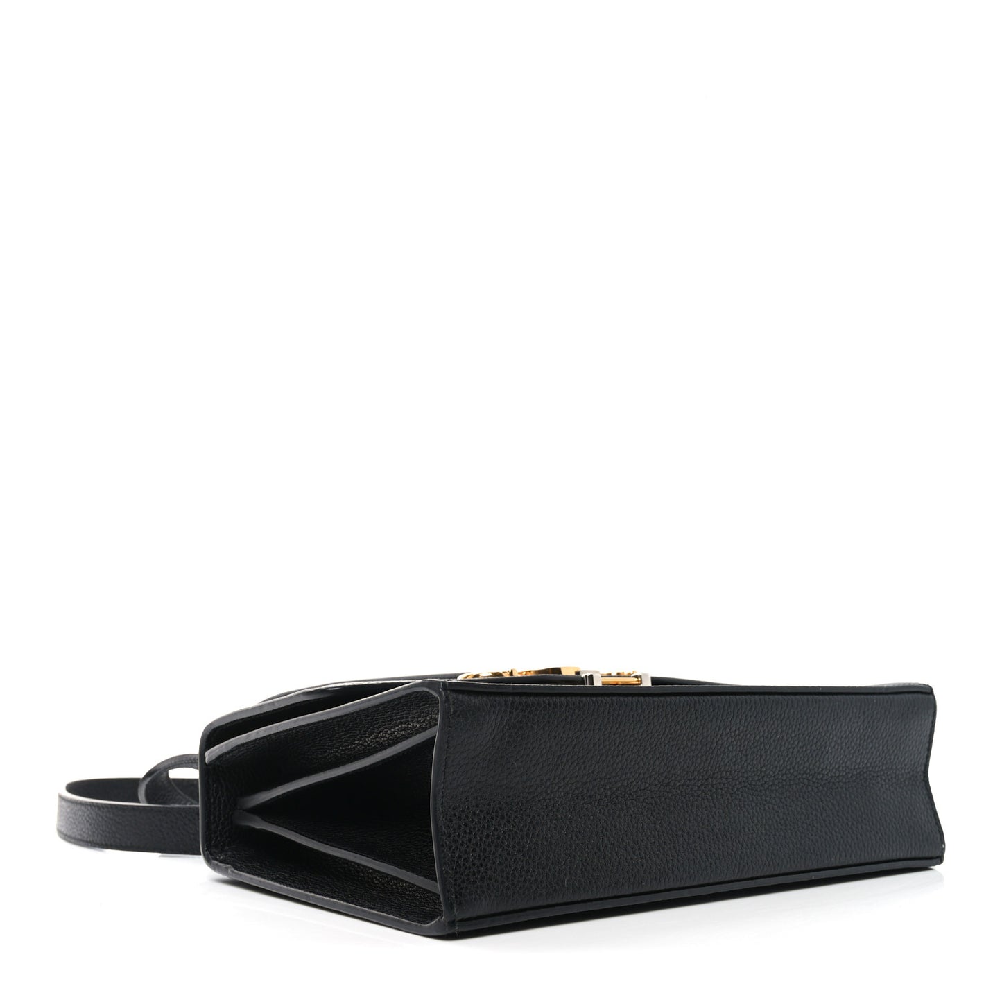 Grainy Calfskin Small Zumi Shoulder Bag Black