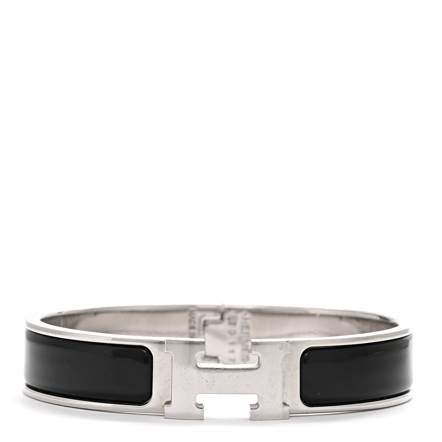 Enamel Narrow Clic Clac H Bracelet PM Black