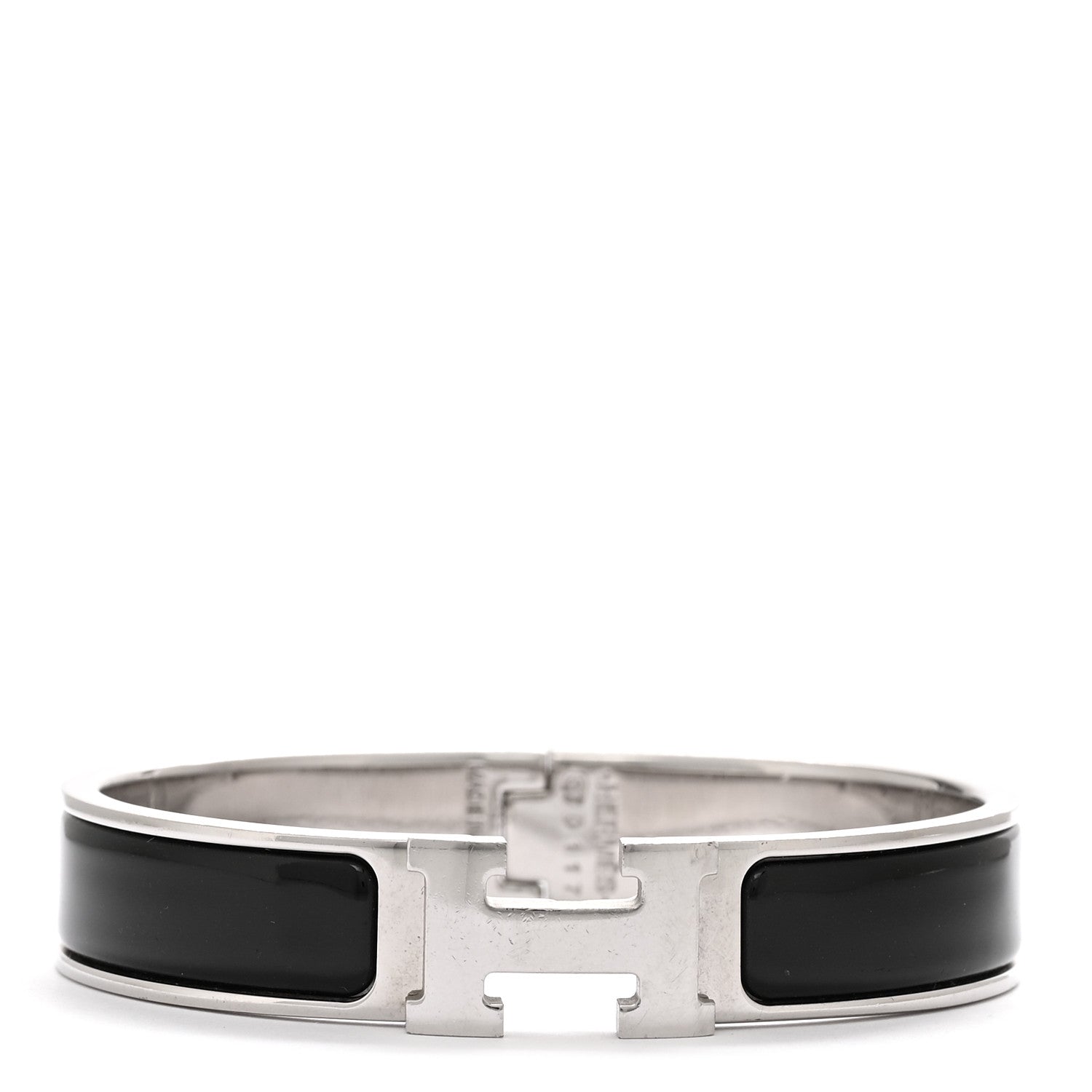 Hermes Enamel Narrow Clic Clac H Bracelet PM Black 1 of 4