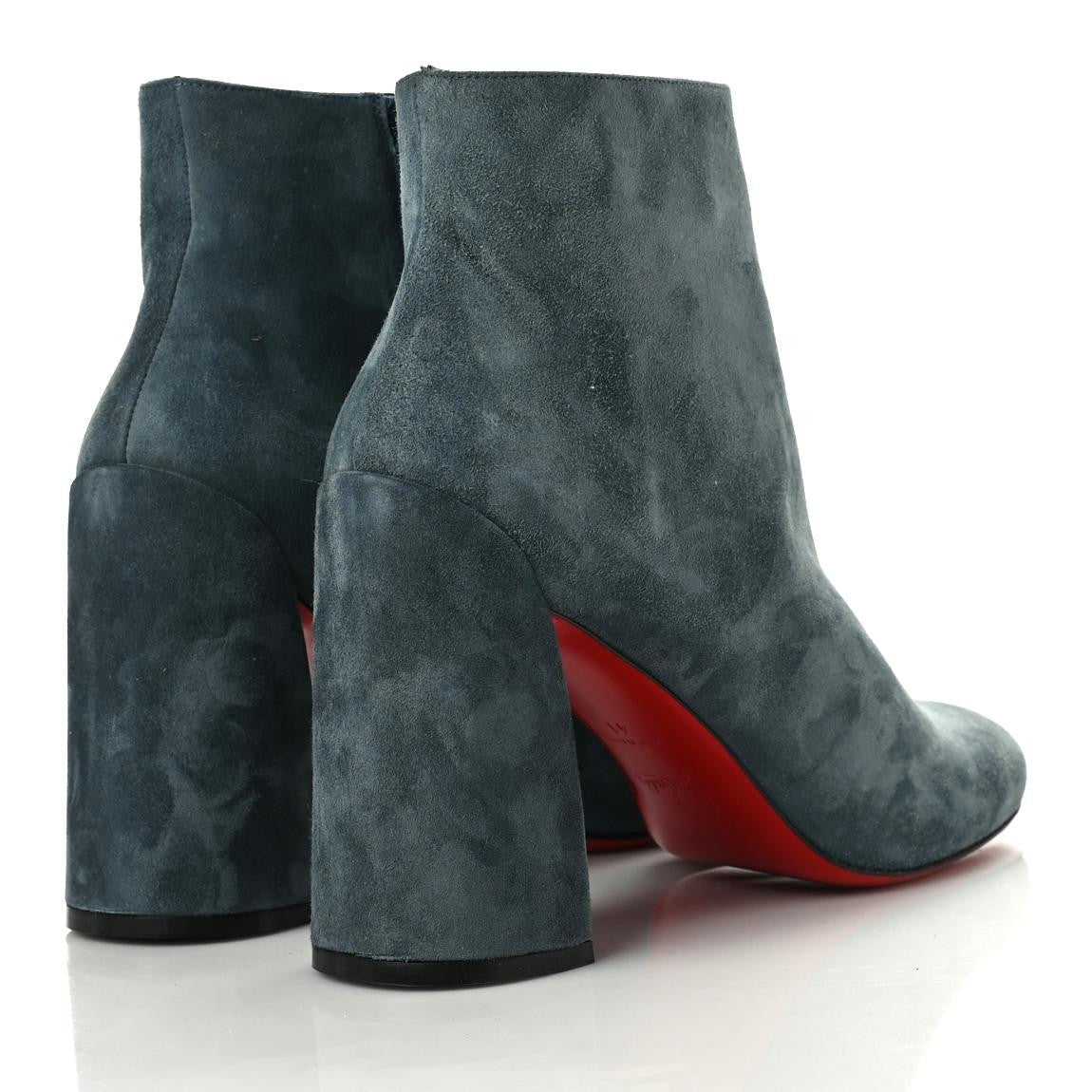 Christian Louboutin Veau Velours Turela 85 Ankle Boots 41 Tempete 4 of 7