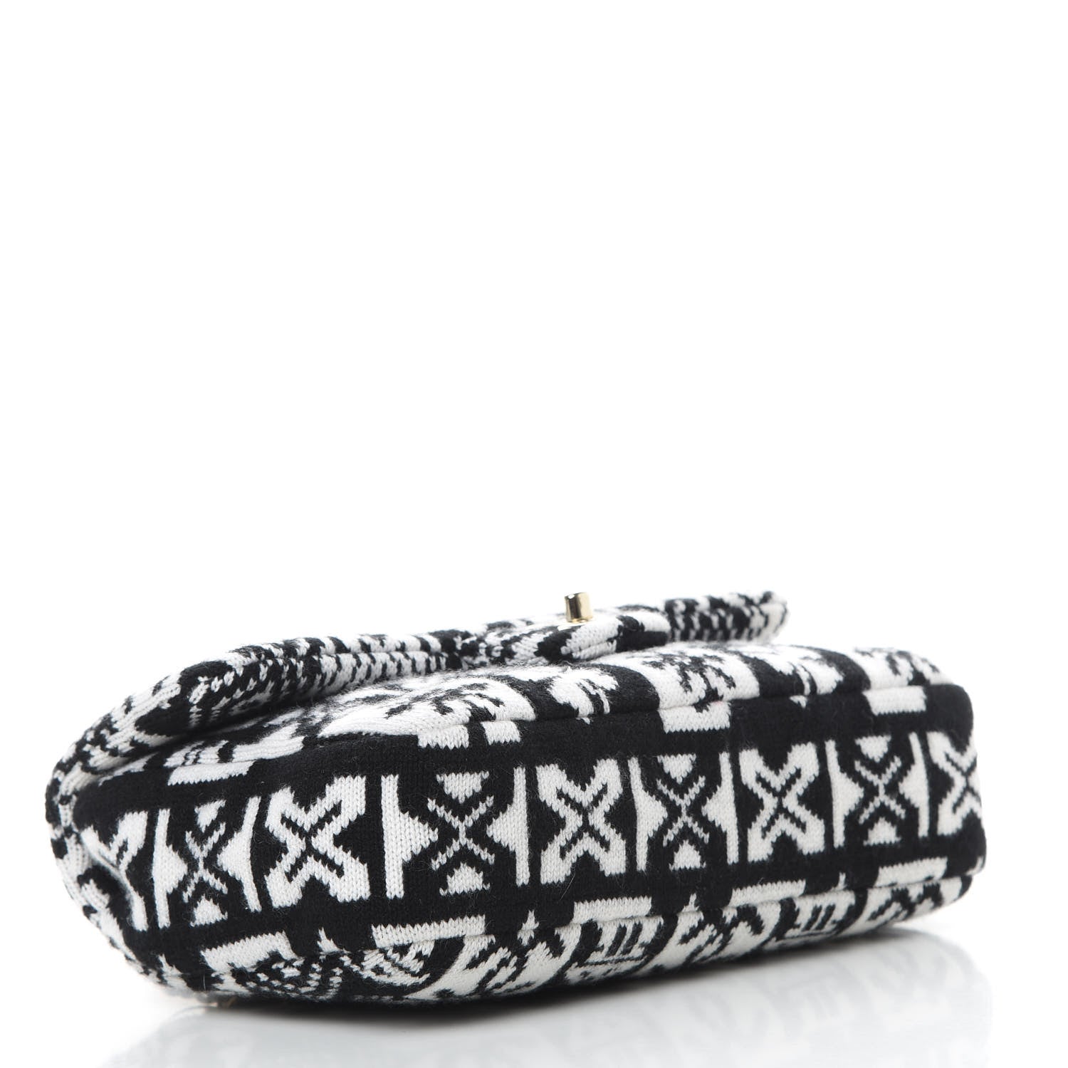 Chanel Cashmere Knit Coco Neige Flap Black White 4 of 10