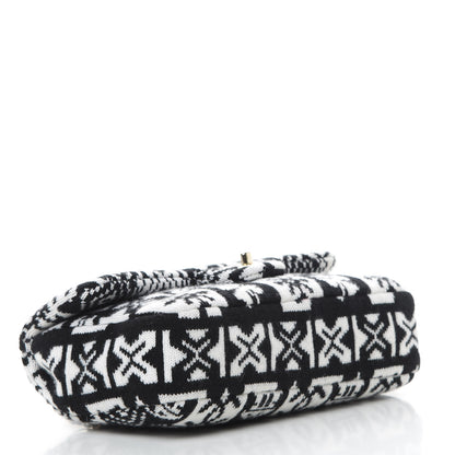 Chanel Cashmere Knit Coco Neige Flap Black White 4 of 10