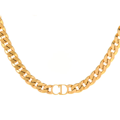 Christian Dior Metal Danseuse Etoile Chain Choker Necklace Gold 1 of 6