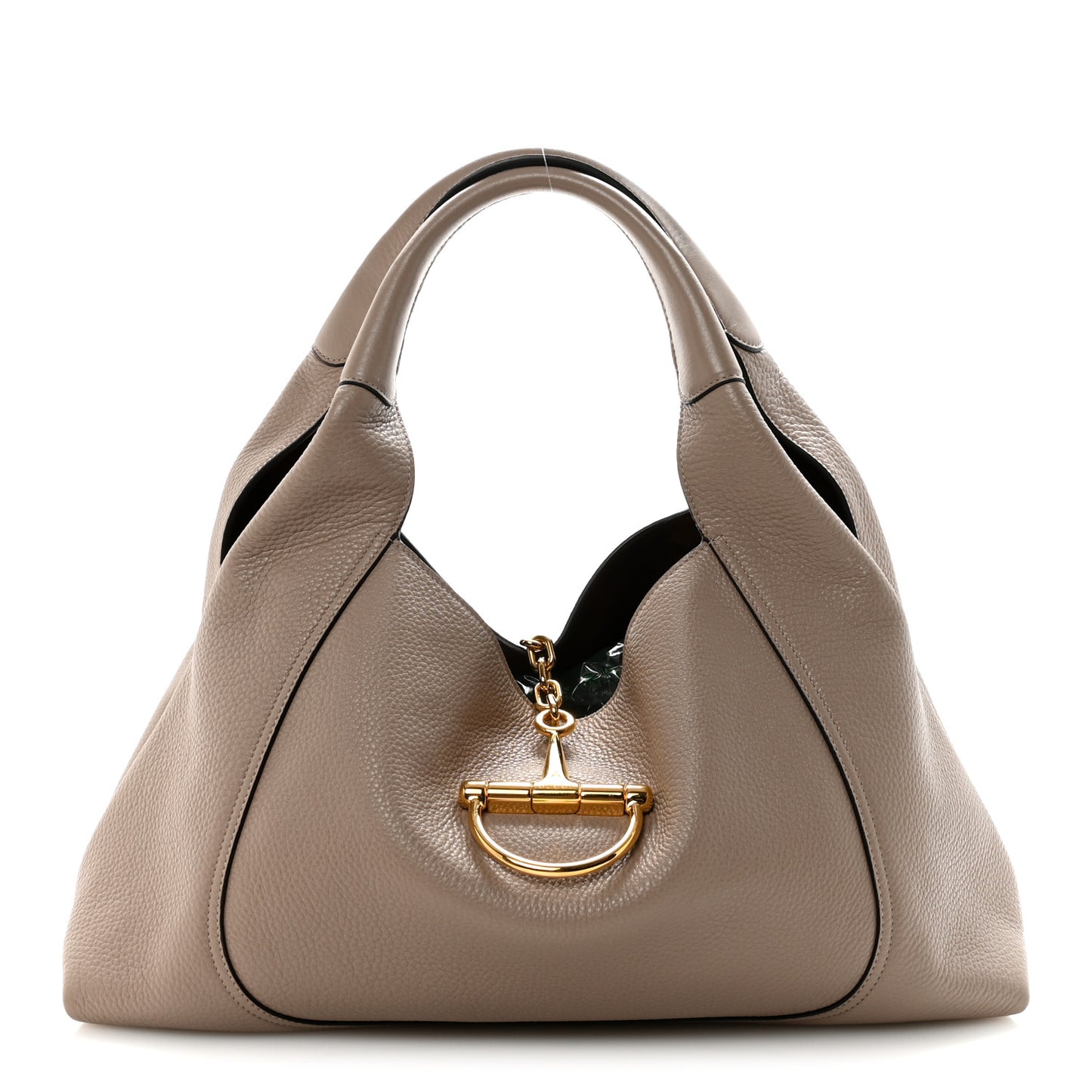 Grained Calfskin Softbit Maxi Shoulder Bag Taupe