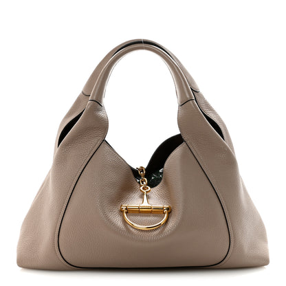 Gucci Grained Calfskin Softbit Maxi Shoulder Bag Taupe 1 of 9