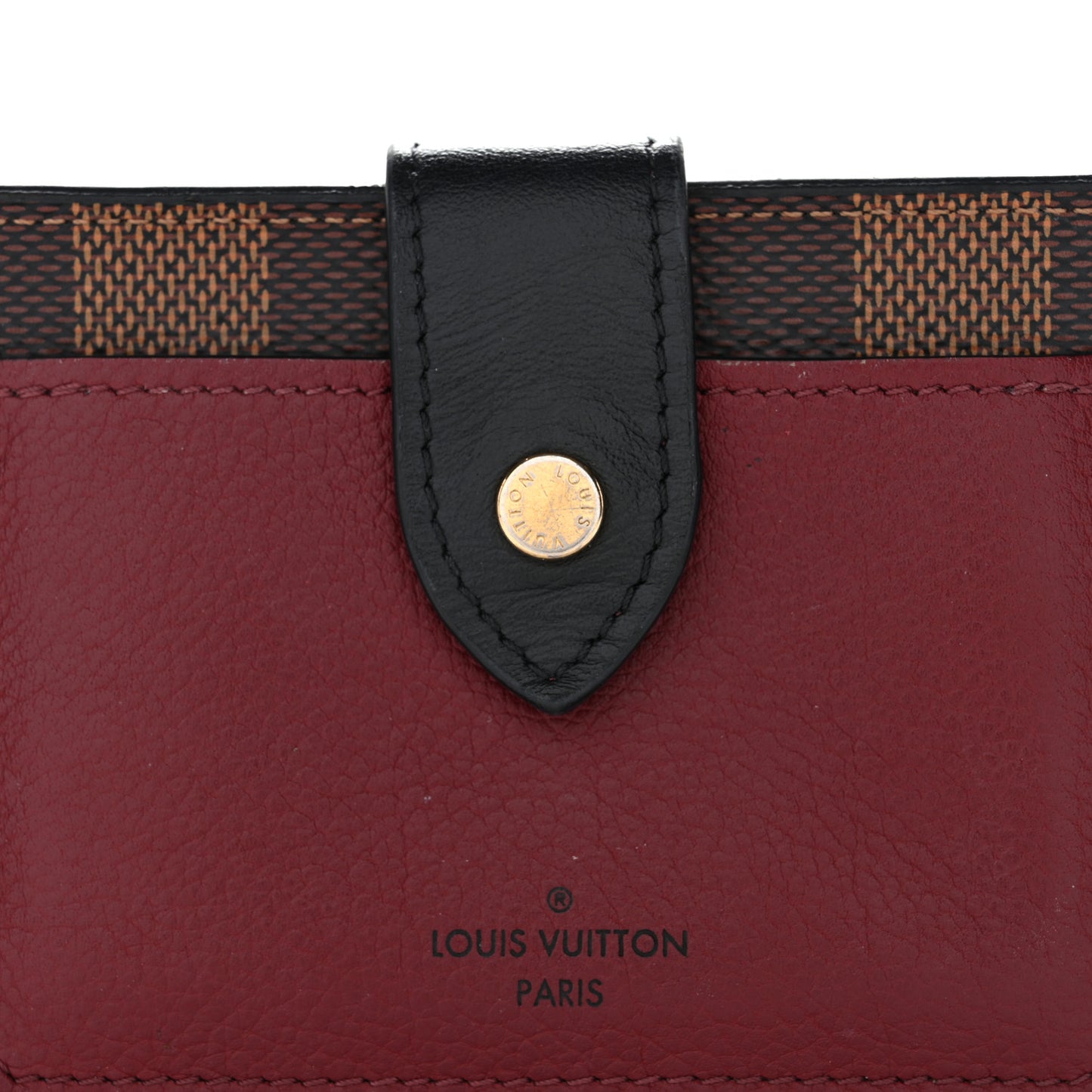 Damier Ebene Juliette Wallet Bordeaux Black