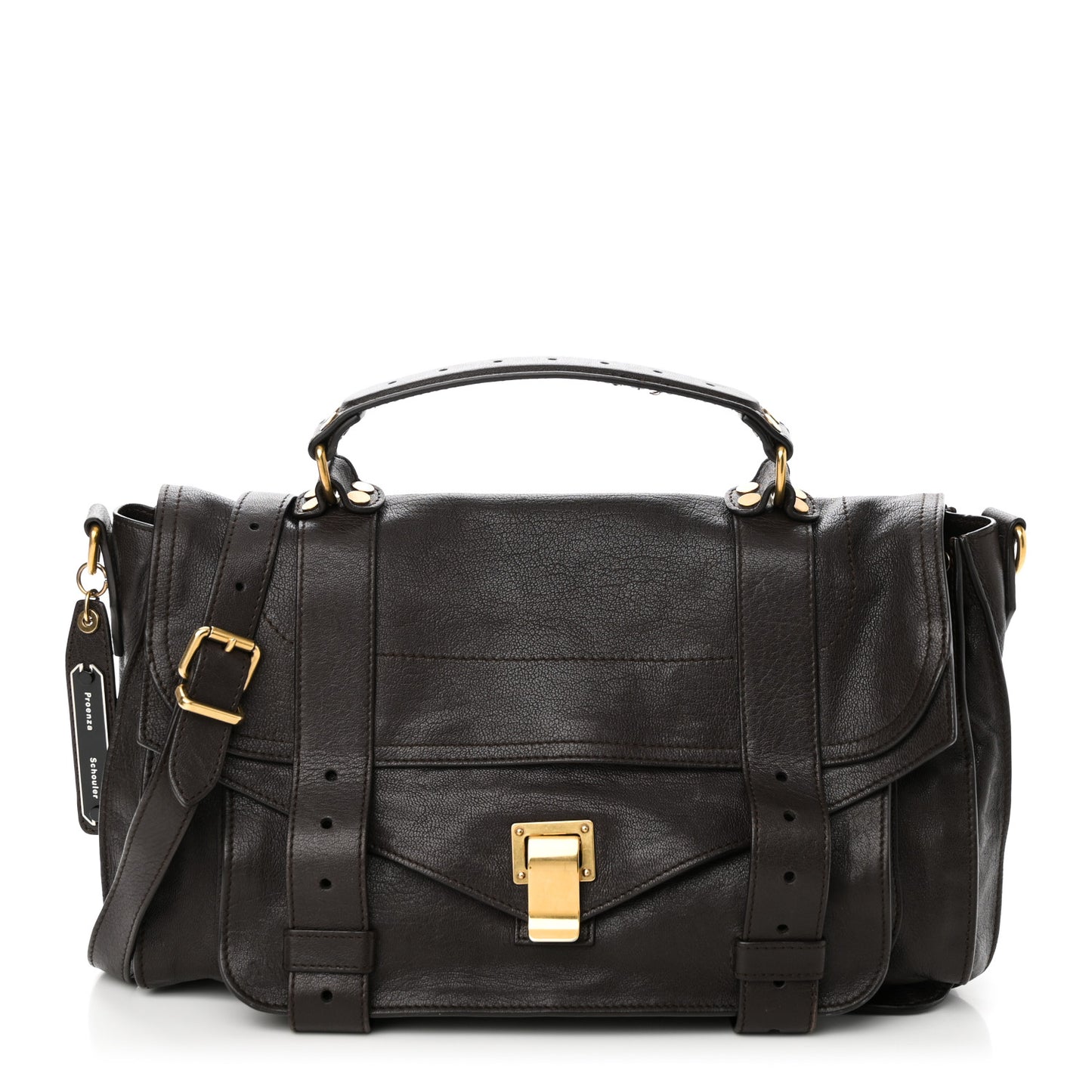 Lambskin Medium PS1 Satchel Dark Chocolate