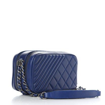 Chanel Lambskin Quilted Mini Coco Boy Camera Bag Blue 2 of 9