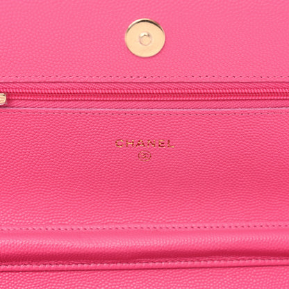 Chanel Caviar Quilted Wallet on Chain WOC Pink 6 of 12