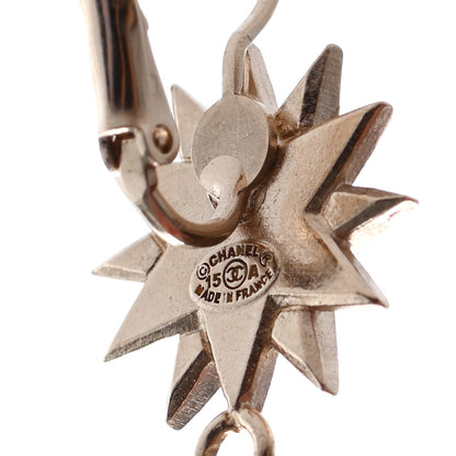 Chanel Crystal Pearl CC Star Dangle Earrings Gold 4 of 4