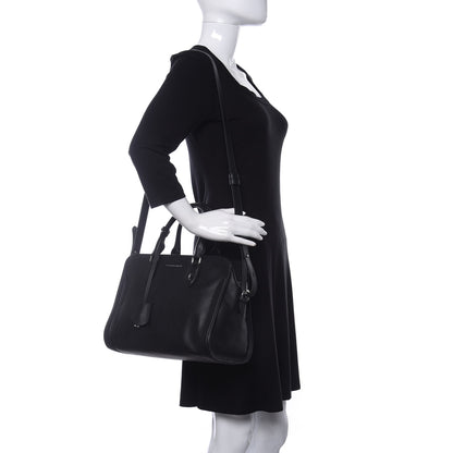 Alexander McQueen Pebbled Calfskin Small Skull Padlock Zip Around Tote Black 2 of 10