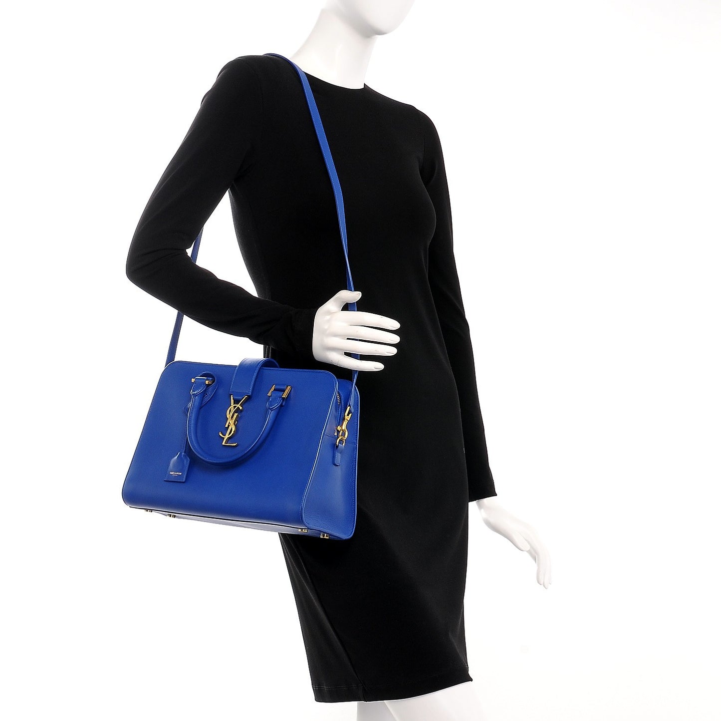 Calfskin Small Monogram Cabas Blue Majorelle