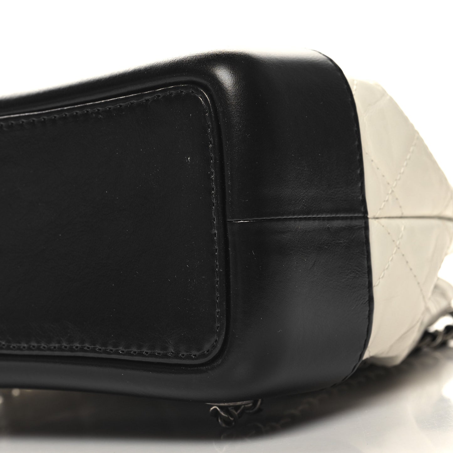 Aged Calfskin Quilted Small Gabrielle Backpack Black White