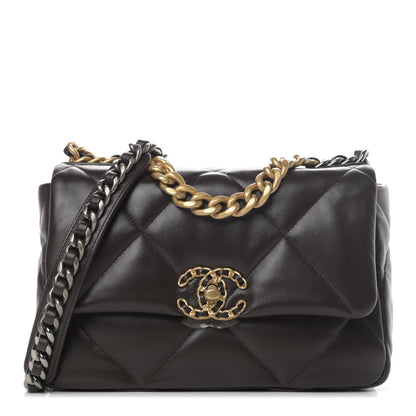 Chanel Lambskin Quilted Medium Chanel 19 Flap Dark Brown 1 of 4