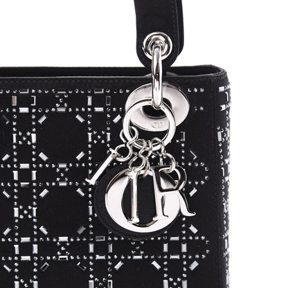 Christian Dior Satin Crystal Cannage Mini Lady Dior Black 9 of 10