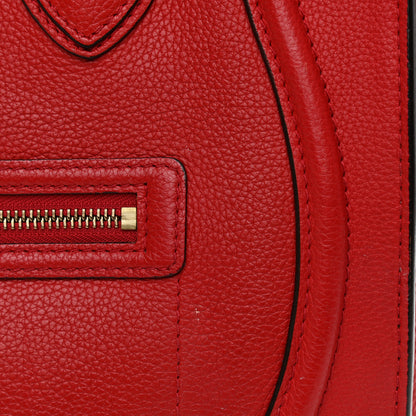 Celine Drummed Calfskin Mini Luggage Coquelicot 19 of 19