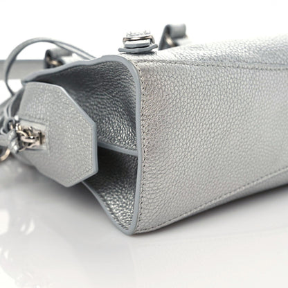 Balenciaga Metallic Grained Calfskin Neo Classic Silver Hardware Mini City Silver 10 of 11