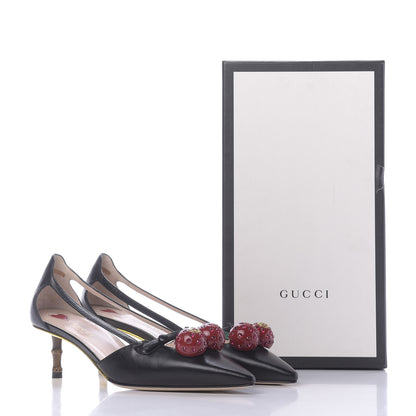 Gucci Nappa Unia Cherry Pumps 38 Black 10 of 10
