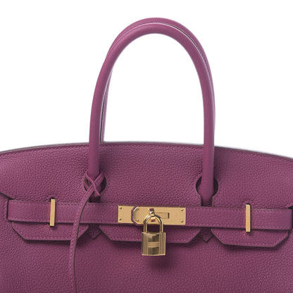 Hermes Togo Horseshoe Birkin 30 Anemone Iris 8 of 11