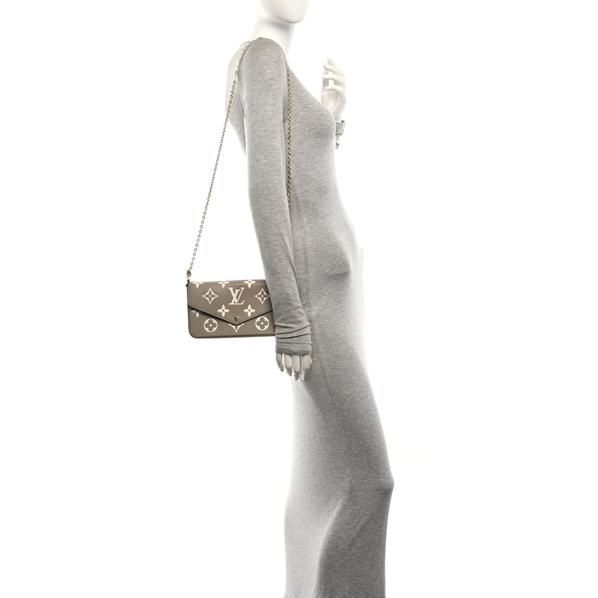 Empreinte Monogram Giant Felicie Pochette Khaki Creme
