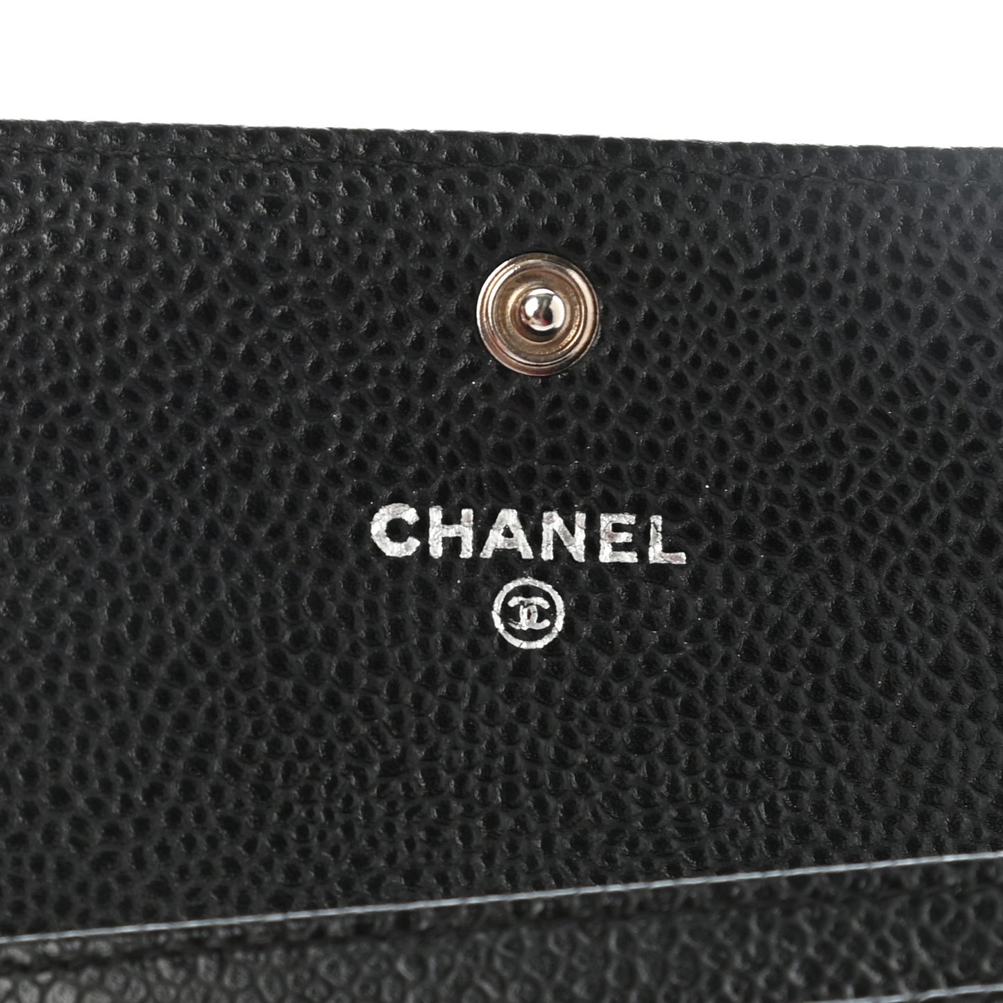 Caviar Quilted Flap Card Holder Black