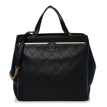 Chanel Grained Calfskin Stitched Lady Coco Top Handle Tote Black 1 of 16