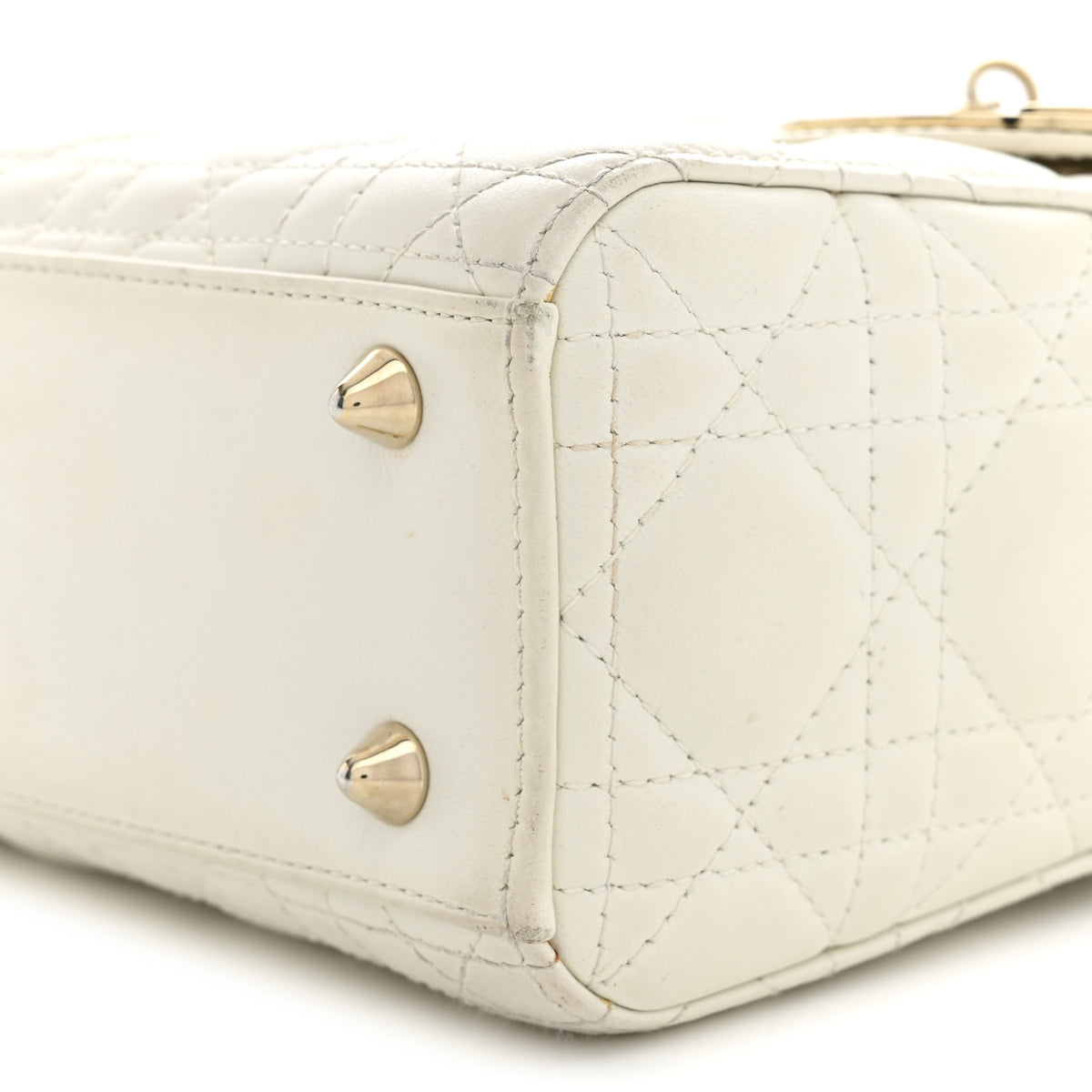 Christian Dior Lambskin Cannage Small My ABCDior Lady Dior White 10 of 13
