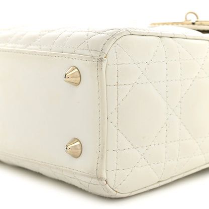 Christian Dior Lambskin Cannage Small My ABCDior Lady Dior White 10 of 13