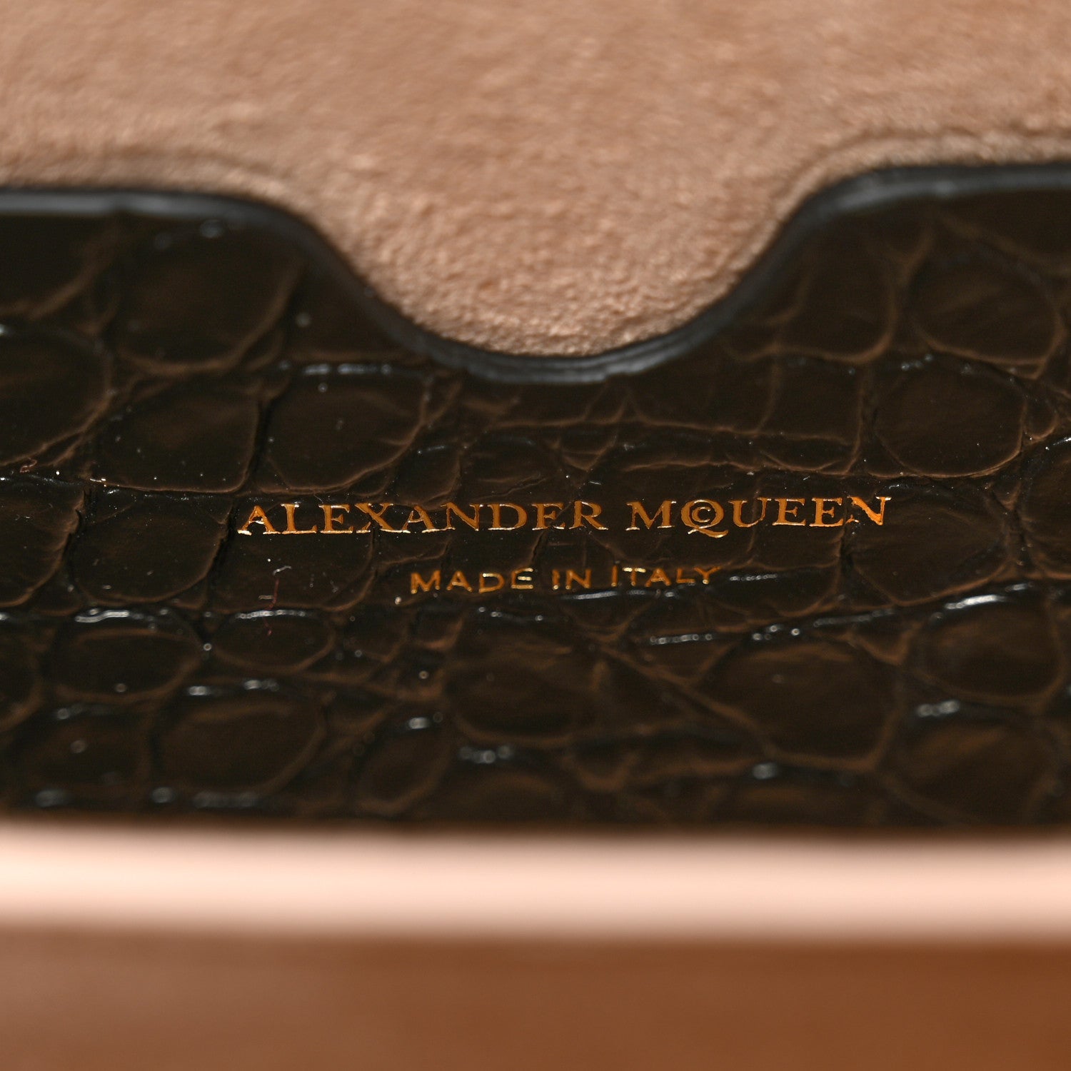 Alexander McQueen Calfskin Crocodile Embossed Box Shoulder Bag 19 Black 6 of 11