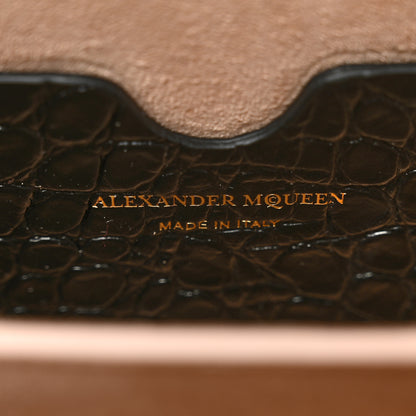Alexander McQueen Calfskin Crocodile Embossed Box Shoulder Bag 19 Black 6 of 11