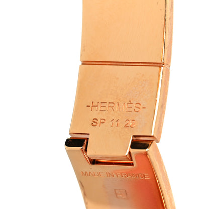 Hermes Enamel Printed Narrow Bolduc Au Carre Hinged Bracelet S Romantique 5 of 6