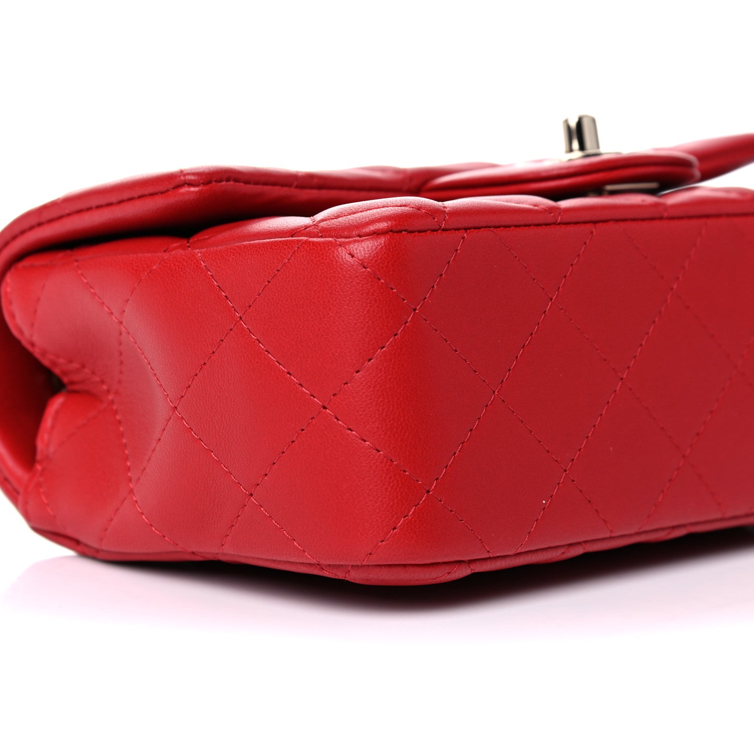 Chanel Lambskin Quilted Mini Rectangular Flap Red 8 of 10