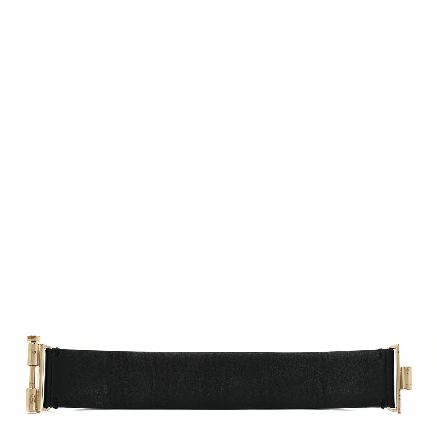 Crystal Lambskin Cha-Nel Logo Cuff S Black
