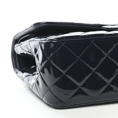 Chanel Patent Quilted Jumbo Double Flap Navy 8 of 9