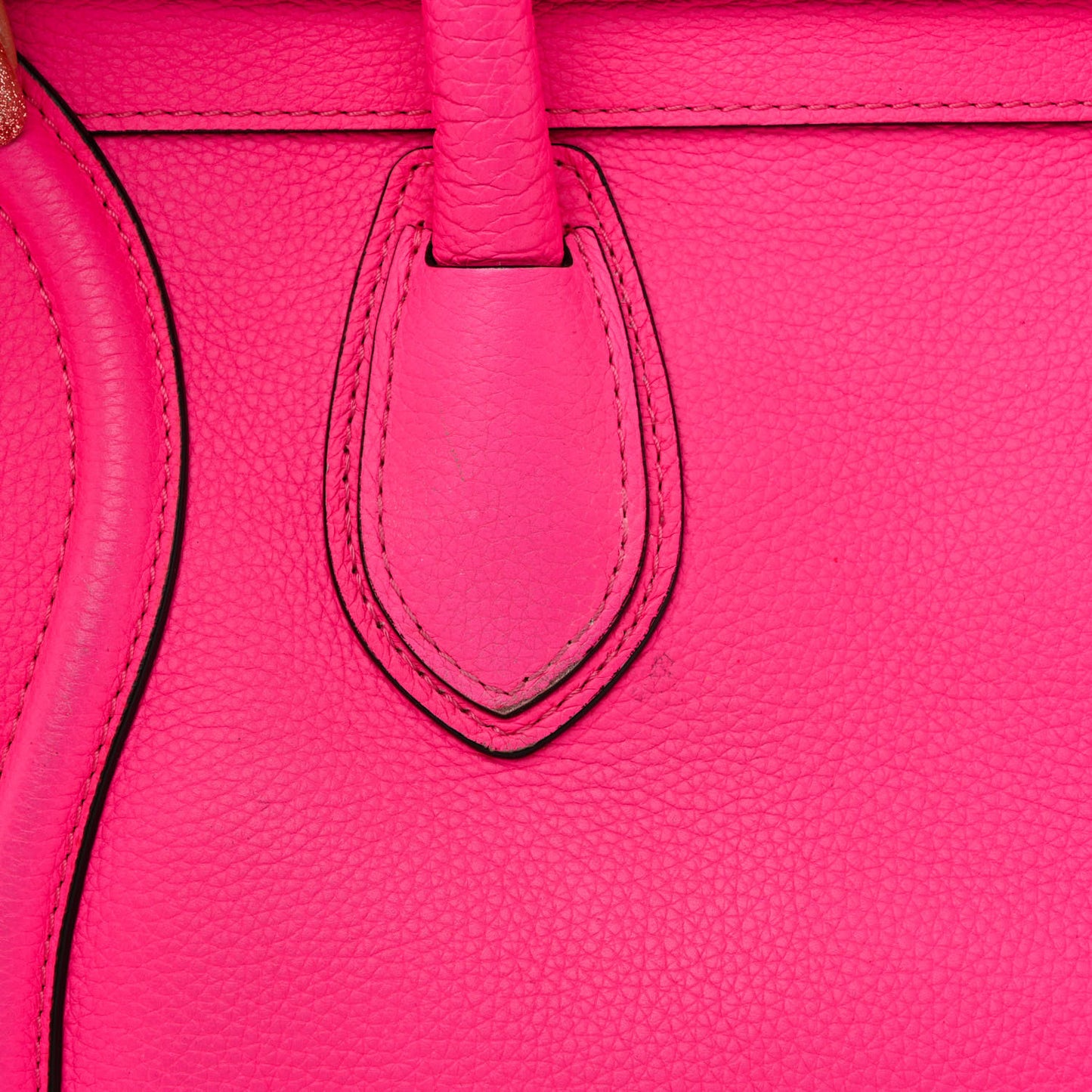 Drummed Calfskin Mini Luggage Fluo Pink