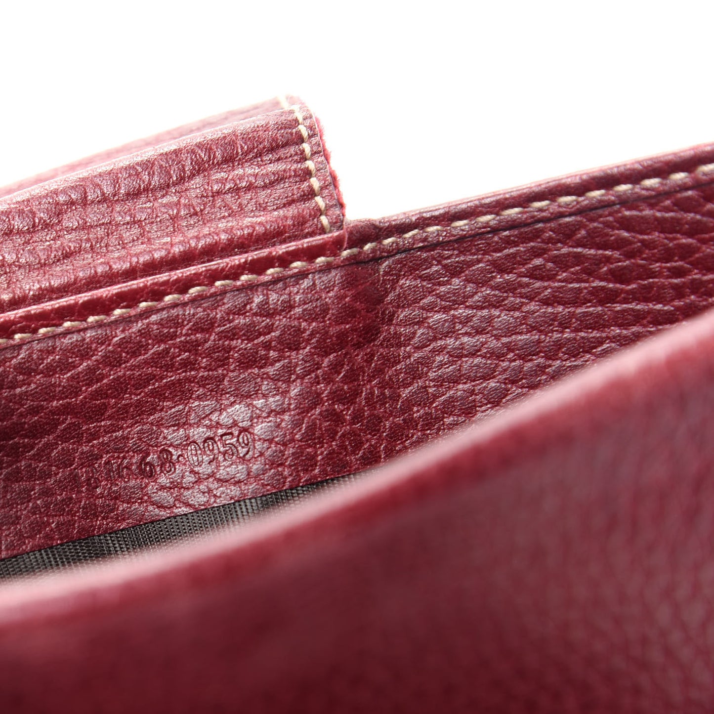 Monogram Calfskin Ladies Web Long Wallet Beige Ebony Bordeaux