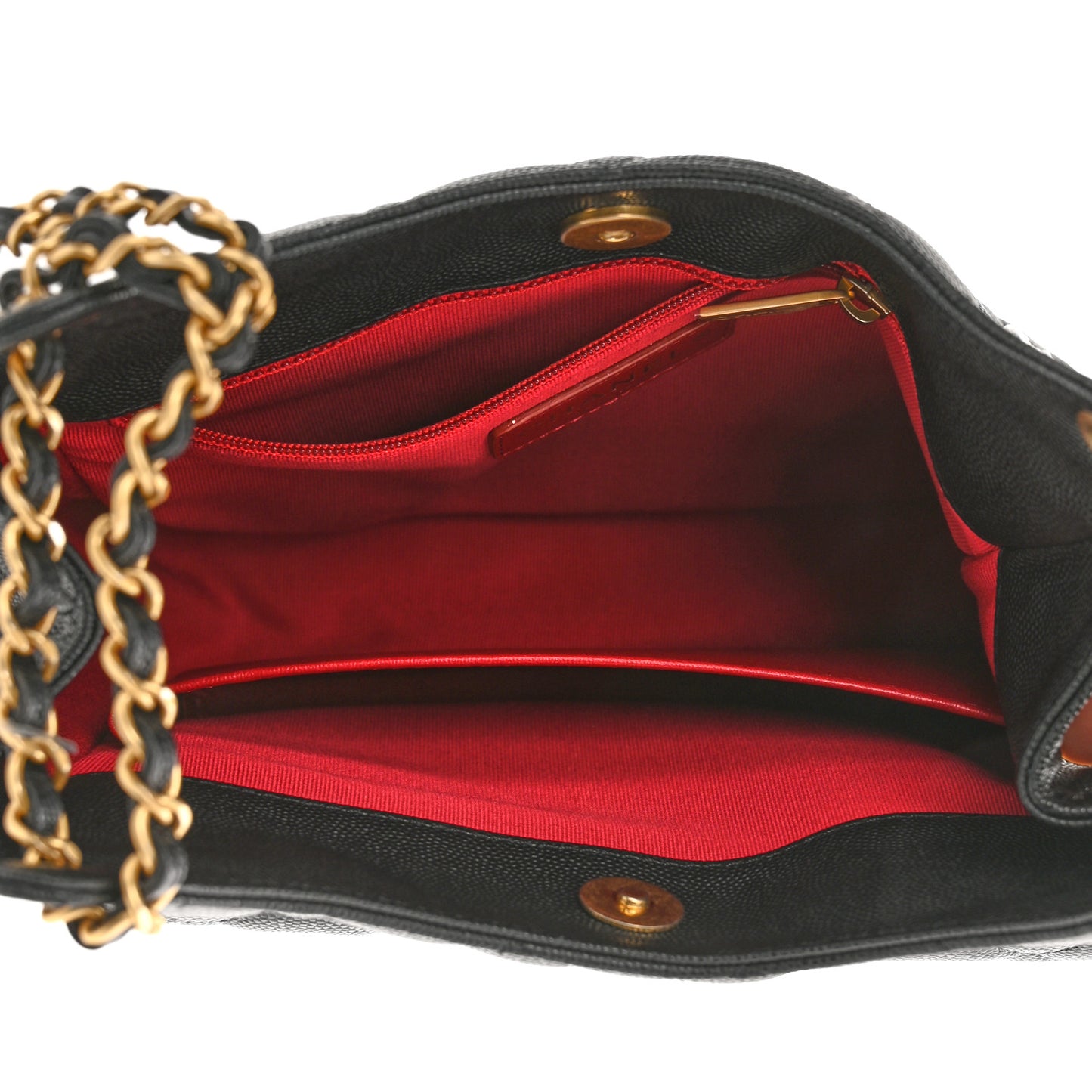 Caviar Quilted Wavy CC Hobo Black
