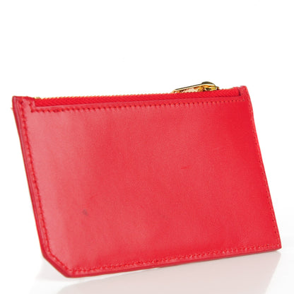 Saint Laurent Calfskin 5 Fragments Zip Pouch Card Holder New Red 3 of 8
