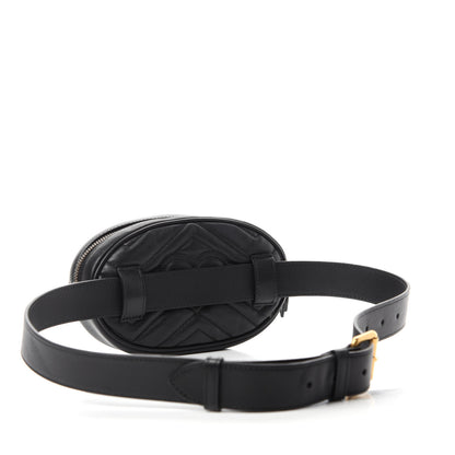 Gucci Calfskin Matelasse GG Marmont Belt Bag 85 34 Black 3 of 15