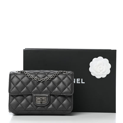Chanel Metallic Sheepskin Quilted 2.55 Reissue Mini Flap Dark Silver 11 of 11
