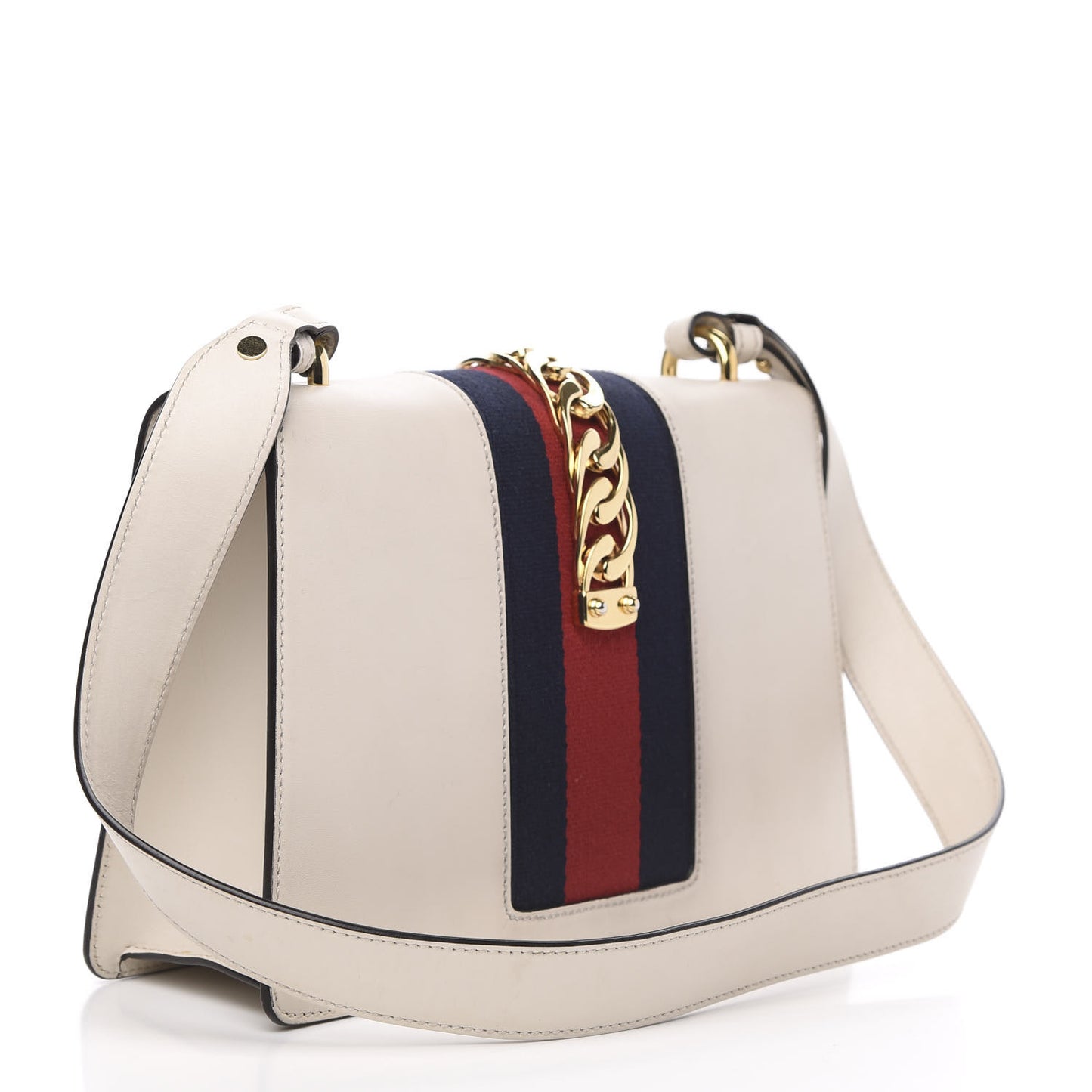 Calfskin Small Sylvie Shoulder Bag Off White