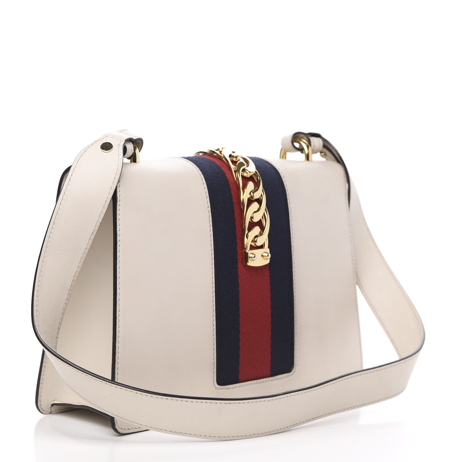 Gucci Calfskin Small Sylvie Shoulder Bag Off White 3 of 15