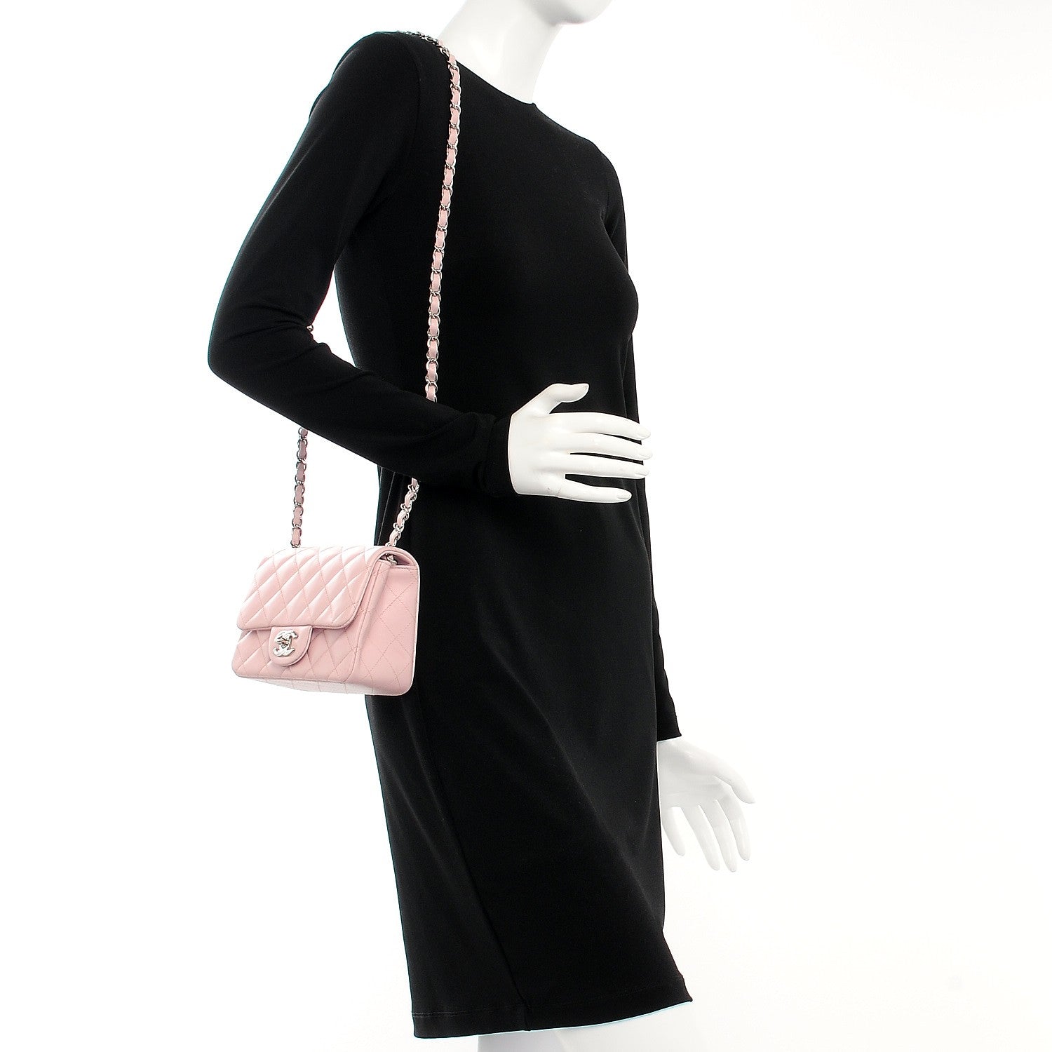 Chanel Lambskin Quilted Mini Square Flap Light Pink 2 of 7