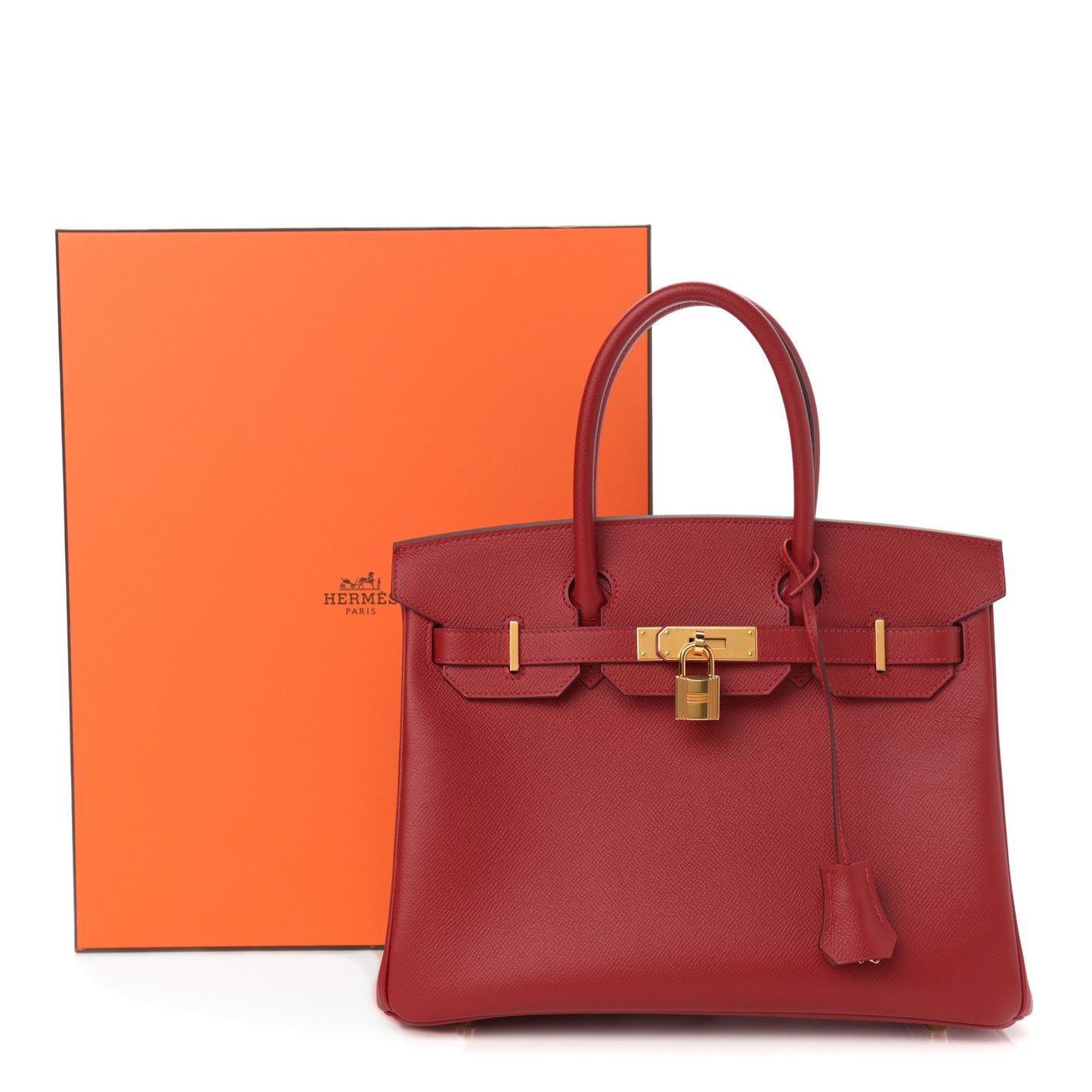 Epsom Birkin 30 Rouge Casaque