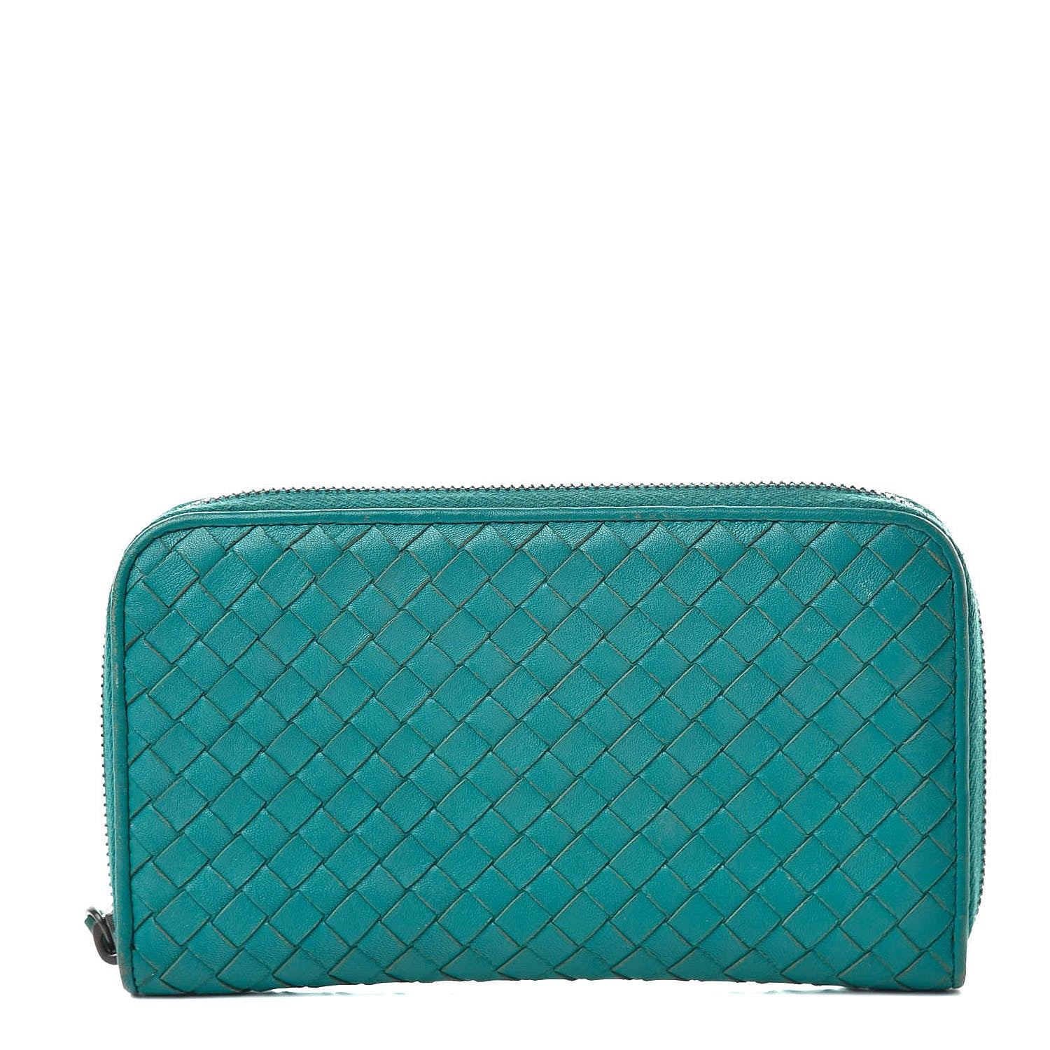 Bottega Veneta Nappa Intrecciato Zip Around Wallet Lagoon 1 of 11