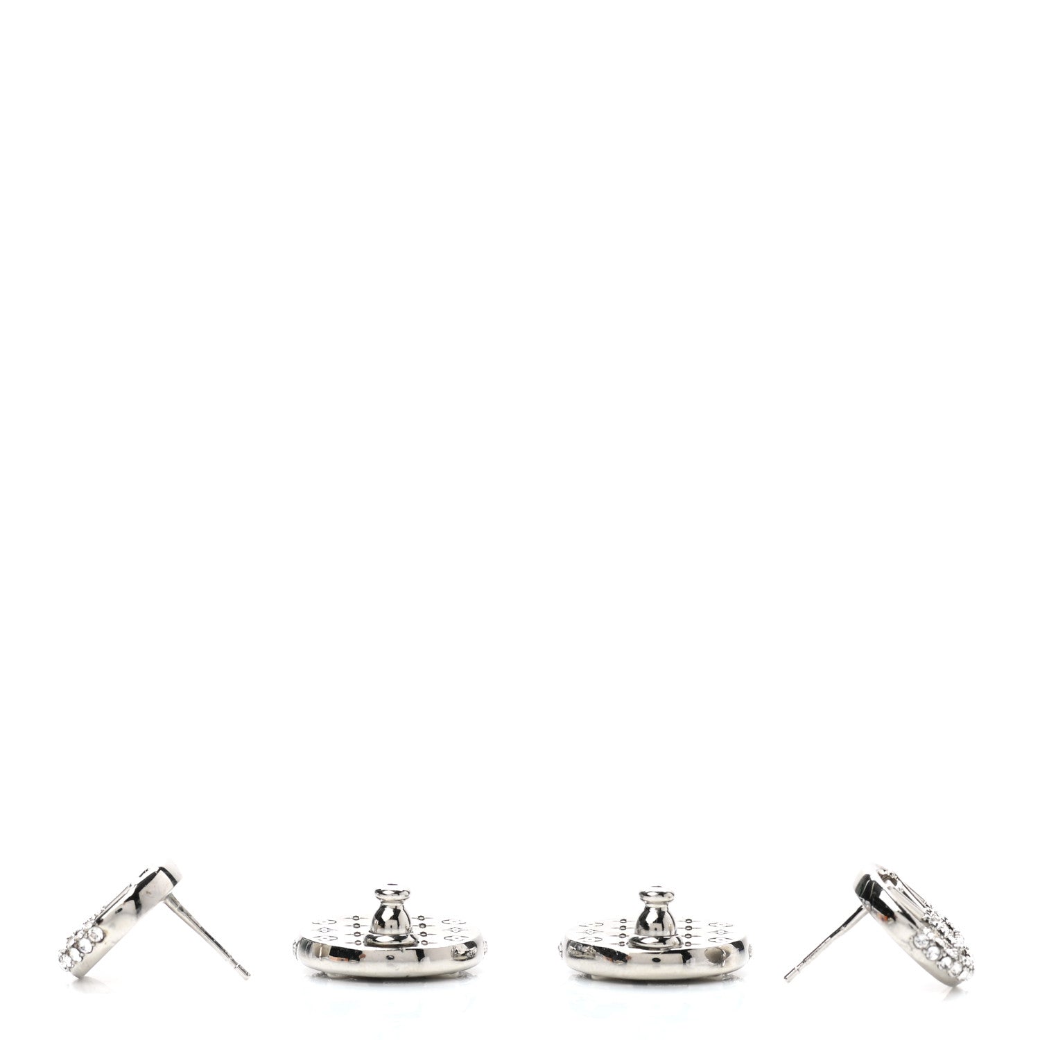 Louis Vuitton Crystal L To V Earrings Silver 3 of 4