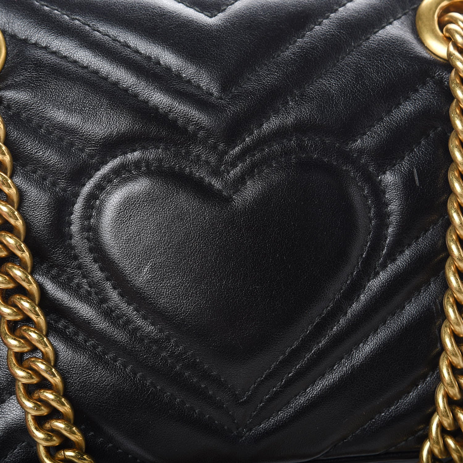 Gucci Calfskin Matelasse Mini GG Marmont Shoulder Bag Black 11 of 11