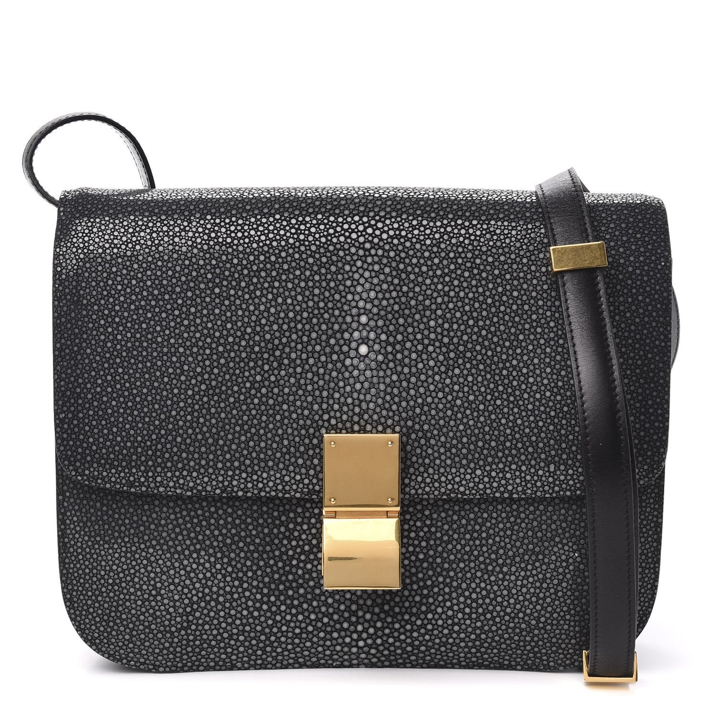 Stingray Medium Classic Box Flap Bag Navy