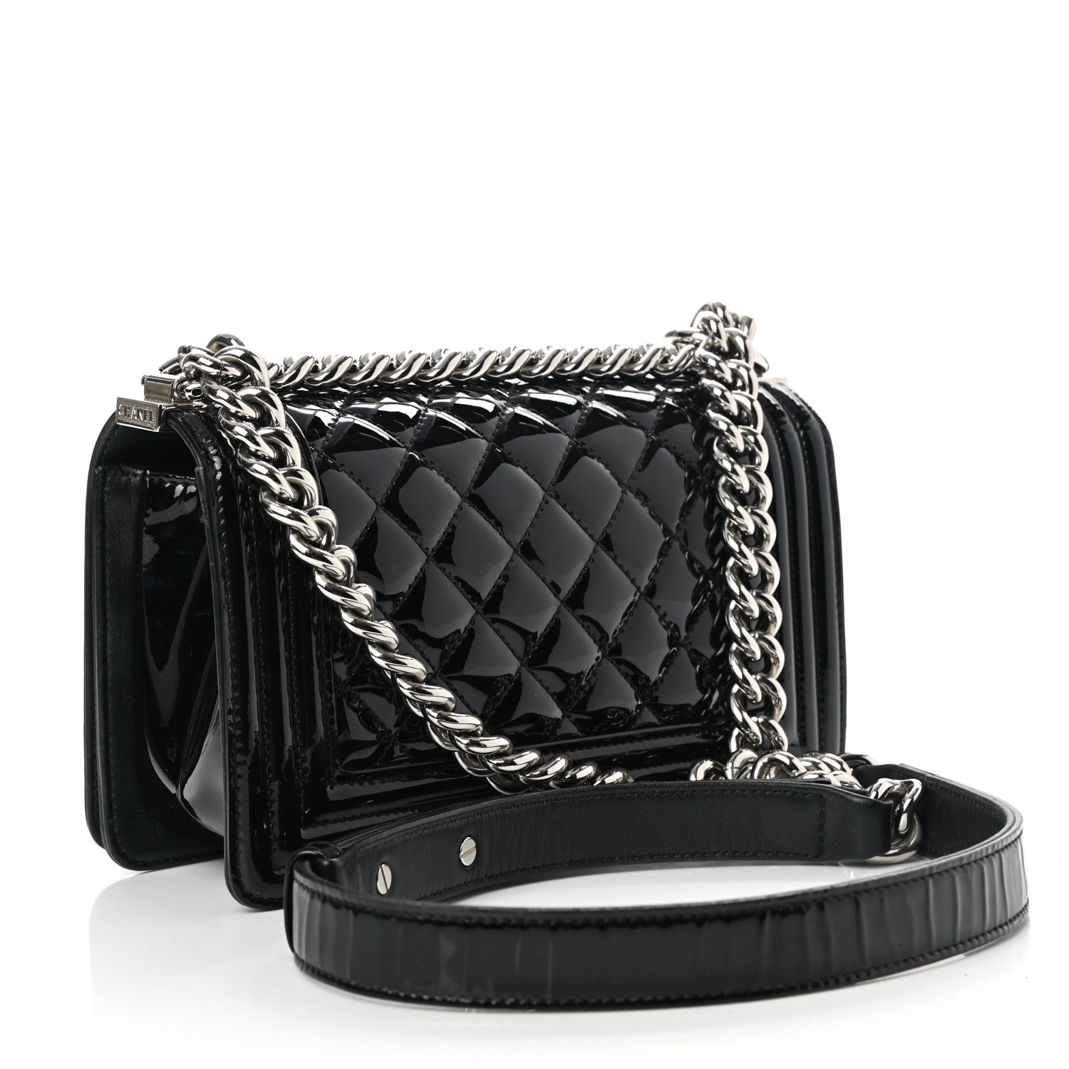 Chanel Patent Calfskin Quilted Small Boy Flap Black 2 of 10